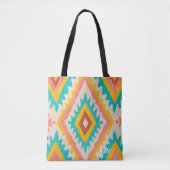Tote Bag Vibrant Tribe, Bold Geometric Boho Pattern (Devant)