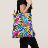 Tote Bag Vibrant Tropical Abstraite feuille colorée (De près)