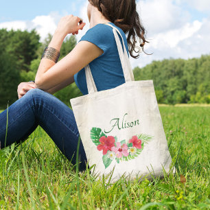 Tote Bag Vibrant Tropical Floral Bridesmaid Mariage