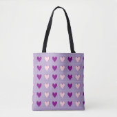 Tote Bag Vibrant violet en forme de coeur (Devant)