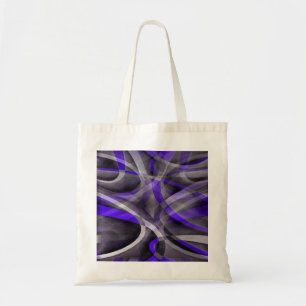 Tote Bag Vibrations des années 80 Violet Bleu et Gris Motif