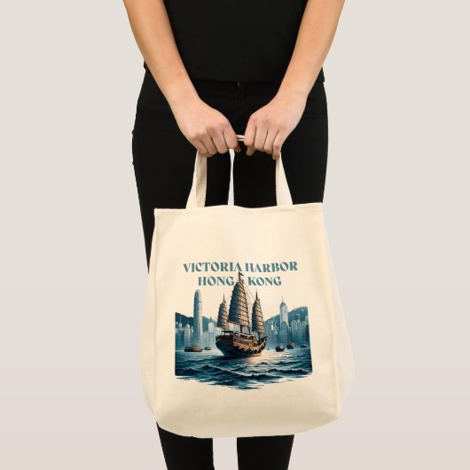 Tote Bag Victoria Harbor Hong Kong China (Devant (produit))