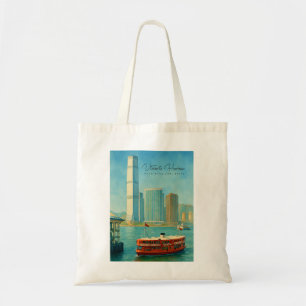 Tote Bag Victoria Harbour Hong Kong Skyline Rétro
