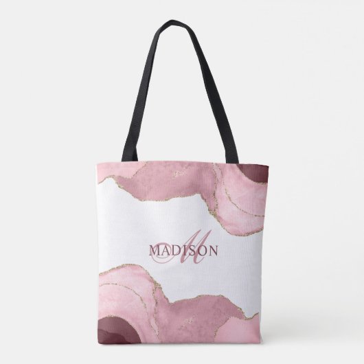 Tote Bag Vider rose vif Agate Rose Parties scintillant or M (Dos)