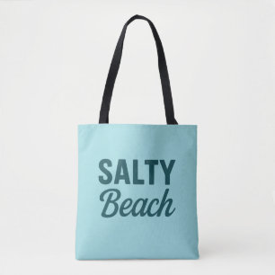 Tote Bag Vie de plage salée Impression graphique bleu sar