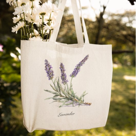Tote Bag Vie de plantes : Lavande, personnalisable