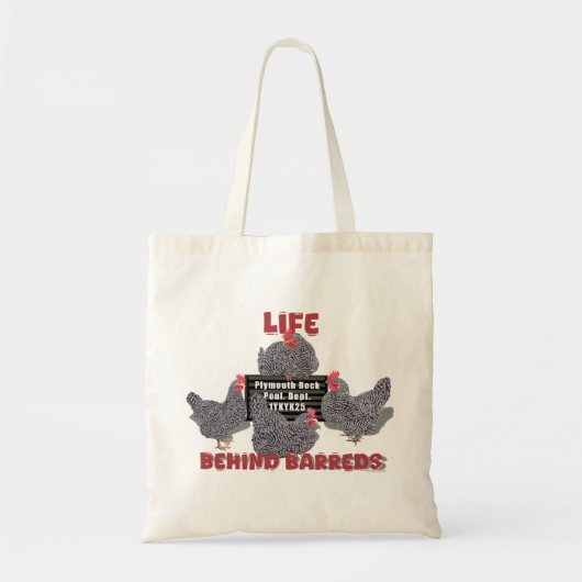Tote Bag Vie derrière les Barreds (Plymouth Barred Rock Hen (Devant)