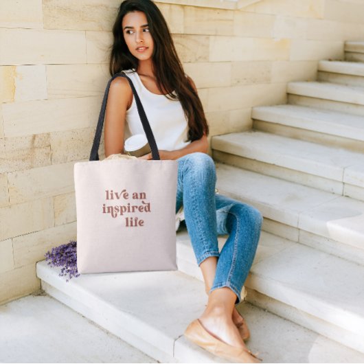 Tote Bag Vie en direct et inspiré en Terracotta Blush
