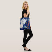 Tote Bag Vie marine monogramme bleu marine (Sur le modèle)