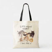 Tote Bag Vie mignonne sans chats (Dos)