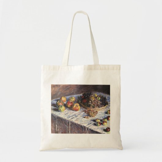 Tote Bag Vie morte avec pommes et raisins par Claude Monet (Devant)