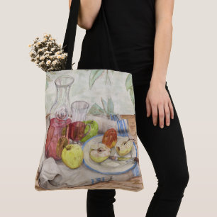 Tote Bag Vie morte de la peinture de fruits et de vin