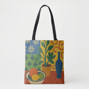 Tote Bag Vie morte moderniste avec peinture sur fruits