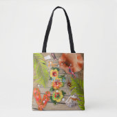 Tote Bag Vie Plage Été Vacances tropicales Hibiscus (Devant)
