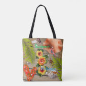 Tote Bag Vie Plage Été Vacances tropicales Hibiscus (Dos)