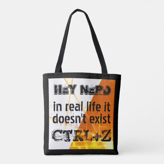 Tote Bag Vie réelle il n'y a pas d'annulation, version nerd (Dos)