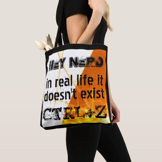 Tote Bag Vie réelle il n'y a pas d'annulation, version nerd (De près)