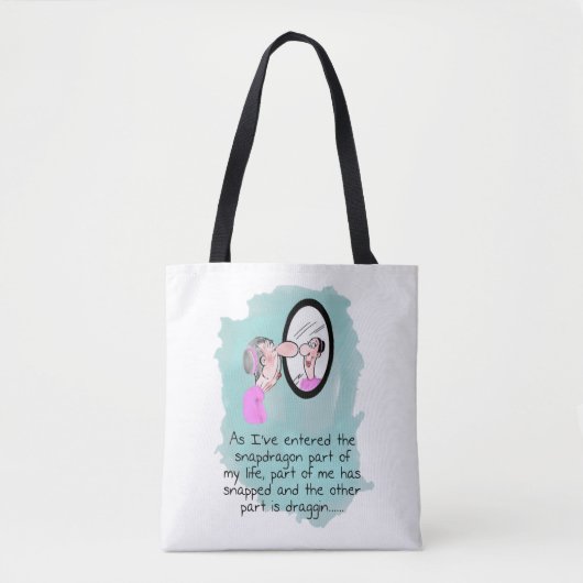 Tote Bag Vieille Femme drôle dans le regard Fourre-tout (Devant)
