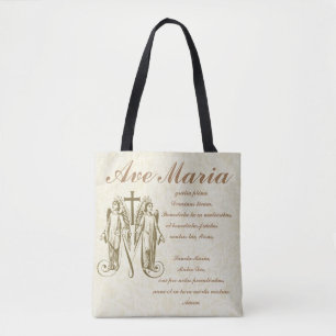 Tote Bag Vierge catholique Marie Ave Maria en latin