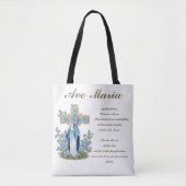 Tote Bag Vierge catholique Marie Ave Maria en latin (Devant)