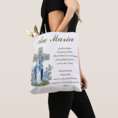 Tote Bag Vierge catholique Marie Ave Maria en latin (De près)