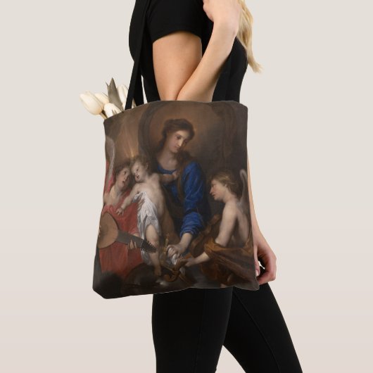 Tote Bag Vierge et enfant avec la musique faisant des anges (De près)