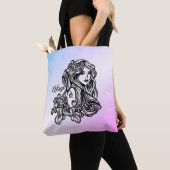 Tote Bag Vierge Vierge Zodiaque Violet (De près)