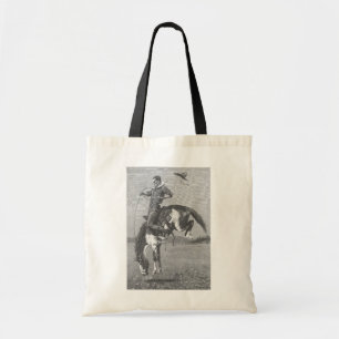 Tote Bag Vieux Cowboys de Rodéo, Cheval Sauvage par Remingt
