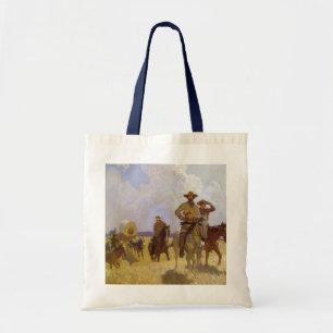 Tote Bag Vieux Cowboys, Le Costume Parkman par NC Wyeth