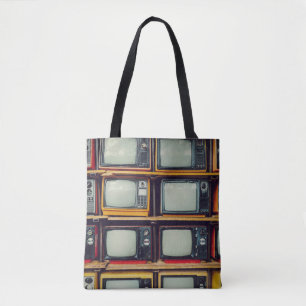 Tote Bag Vieux écran noir de télévision rétro