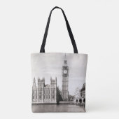 Tote Bag Vieux Londres, noir et blanc. (Dos)