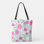 Tote Bag Vignes vert et rose (Dos)