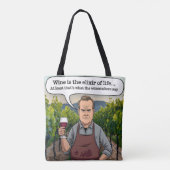 Tote Bag Vignoble Winemaker, le vin est l'élixir de la vie (Dos)