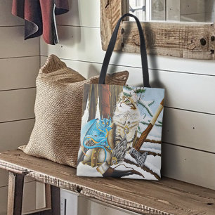 Tote Bag Viking Cat Blue Dragon