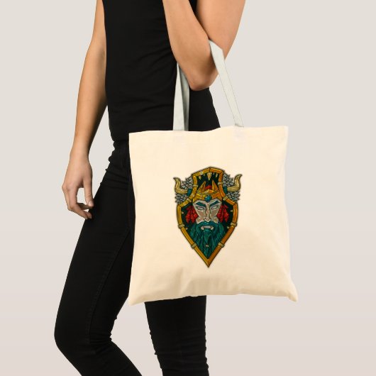 Tote Bag Viking Portrait Revêtement métallique (Devant (produit))