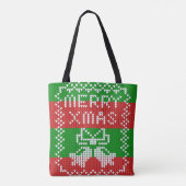 Tote Bag Vilain pull motif sonnettes Joyeux fils Xmas (Dos)