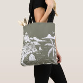 Tote Bag Village côtier sur falaise (De près)