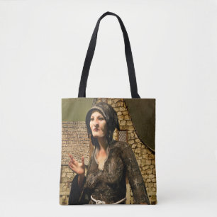 Tote Bag Village médiéval de sorcière de fantasy Halloween