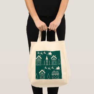 Tote Bag Village nordique de Noël enneigé