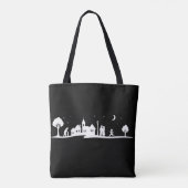 Tote Bag Village paisible La nuit Silhouette Scène (Dos)