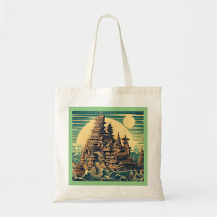 Tote Bag Ville d'Atlantis 4 - Style boisé