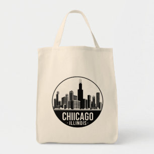 Tote Bag Ville de Chicago Illinois Toile de fond Rétro Voya