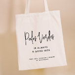 Tote Bag Ville Personnalisée Bonne Idée Script moderne et é<br><div class="desc">Sac fourre-tout moderne célébrant vos prochaines vacances en famille, bachelorette ou mariage! Le design du script YOUR CITY "is Always a good idea" sur ce sac fourre-tout est non seulement tendance et élégant, mais sert également de rappel pour embrasser la beauté et l'excitation de votre ville. Que vous soyez un...</div>