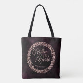 Tote Bag Vin de Bourgogne et Mère d'or Rose de la mariée (Dos)