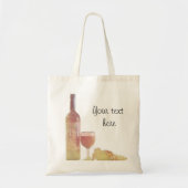 Tote Bag Vin rosé fait sur commande avec des raisins (Devant)