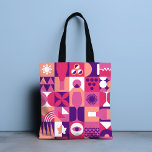 Tote Bag Vin rose violet rétro Bauhaus Motif<br><div class="desc">Le Sac fourre-tout Motif Retro Pink Purple Wine Bauhaus dispose d'un motif vintage en rose,  violet et blanc. Cadeaux parfaits pour les amateurs de vin pour anniversaires,  célébrations,  cadeaux de remerciement,  personnel,  cadeaux de Noël et de vacances. Créé par Evco Studio www.zazzle.com/store/evcostudio</div>