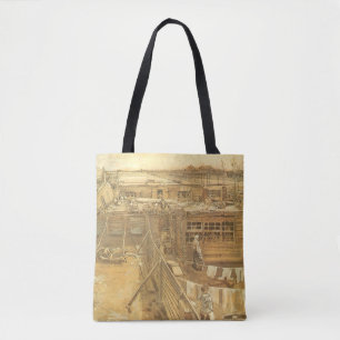 Tote Bag Vincent van Gogh - Carpenter's Yard and Laundry