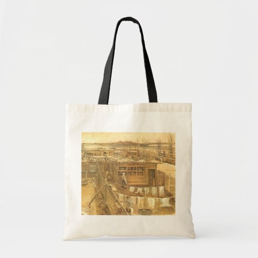 Tote Bag Vincent van Gogh - Cour de charpentier et lessive (Devant)