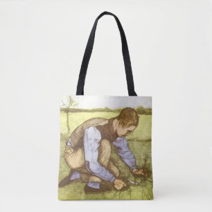 Tote Bag Vincent van Gogh - Garçon coupant l'herbe avec la 