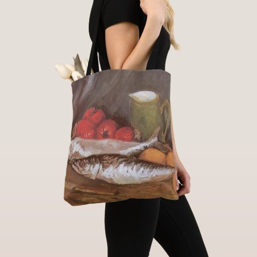 Tote Bag Vincent van Gogh - Maquereaux, citrons et tomates (De près)
